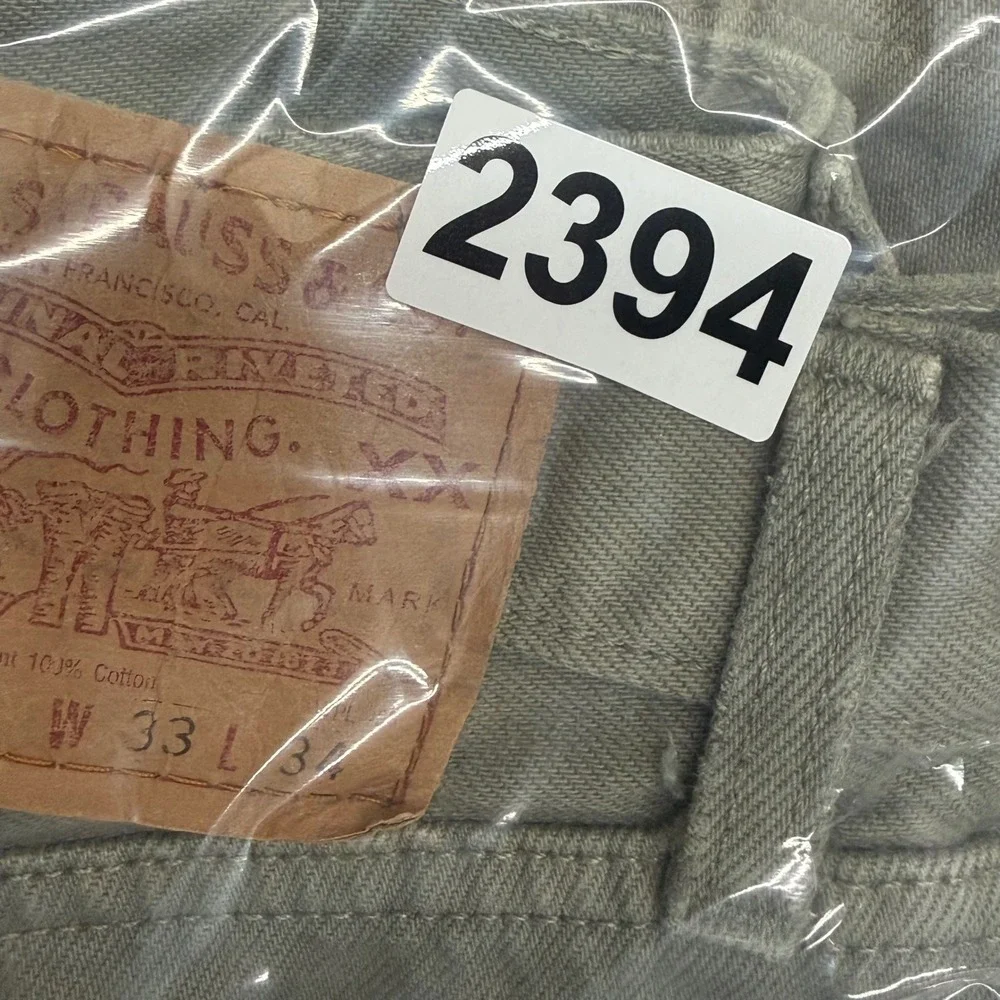 Levi's 501 Jeans Men 33x28‎ Sage Green Vintage 90s Straight Leg Button Fly 2394